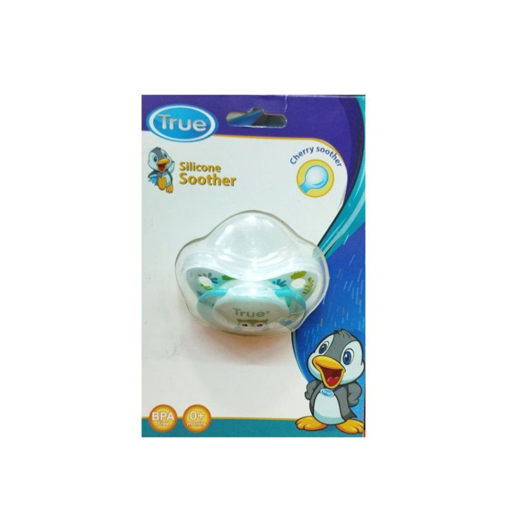 True Silicone Soother with Cap +0M – Aqua