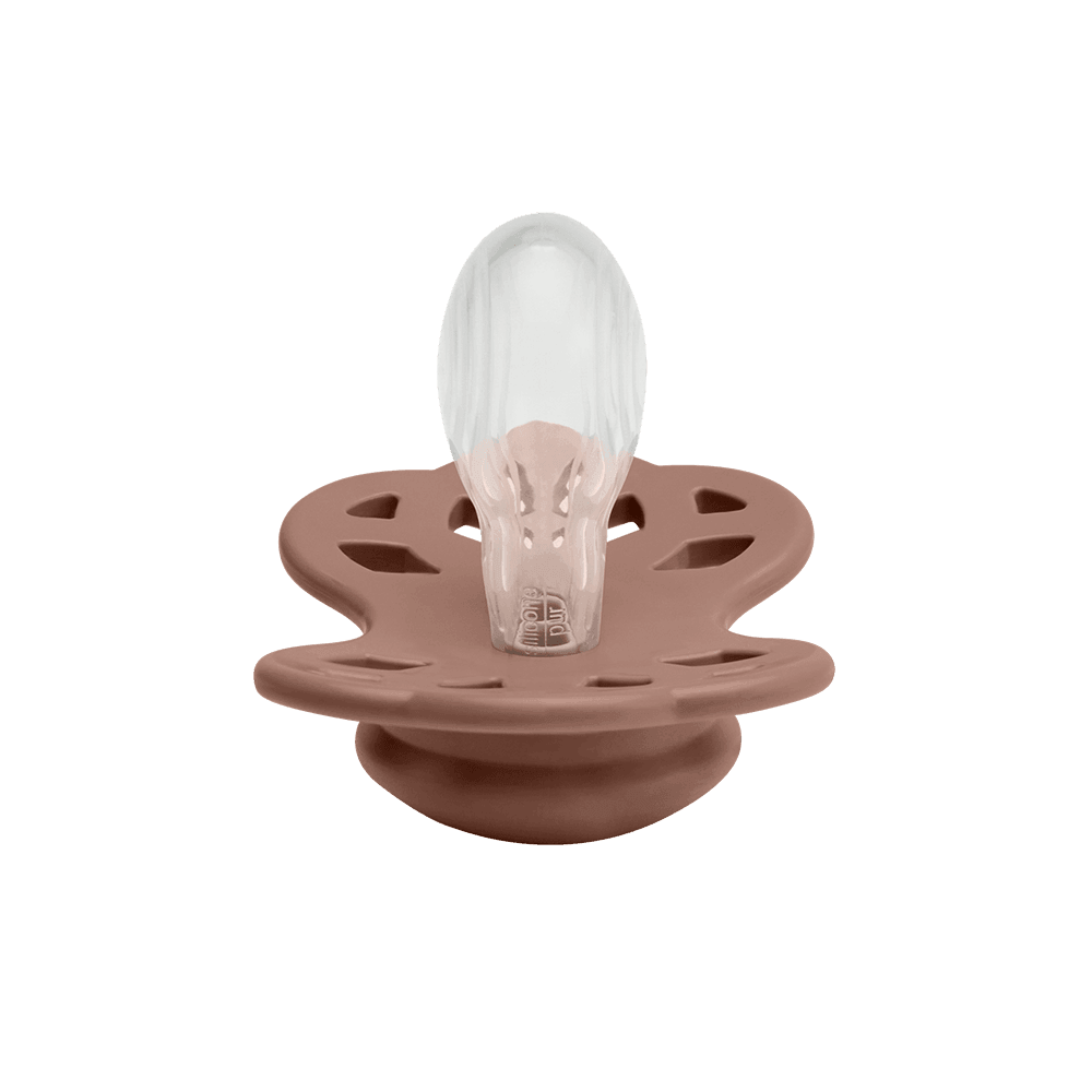 BIBS Infinity Pacifier 2-Pack Anatomical Silicone Size 2 – Blush/Woodchuck
