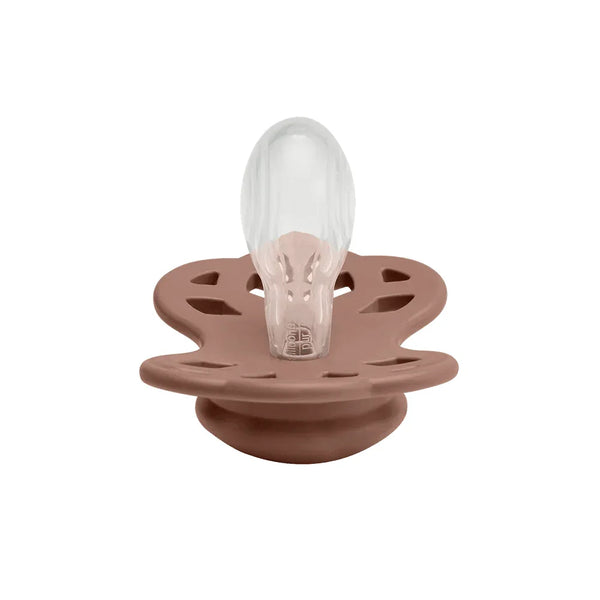 BIBS Infinity Pacifier 2-Pack Anatomical Silicone Size 2 – Blush/Woodchuck