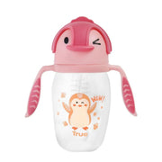 True Gold Sport Cup Weighted Straw – Pink with Penguin Print 12m+