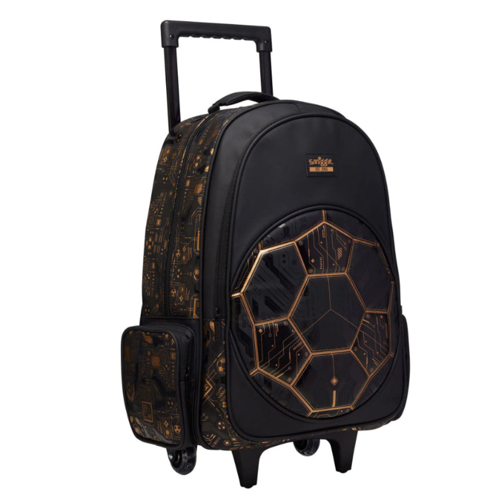 Smiggle Trolley Bag Football Design 18 Inches – Black & Gold