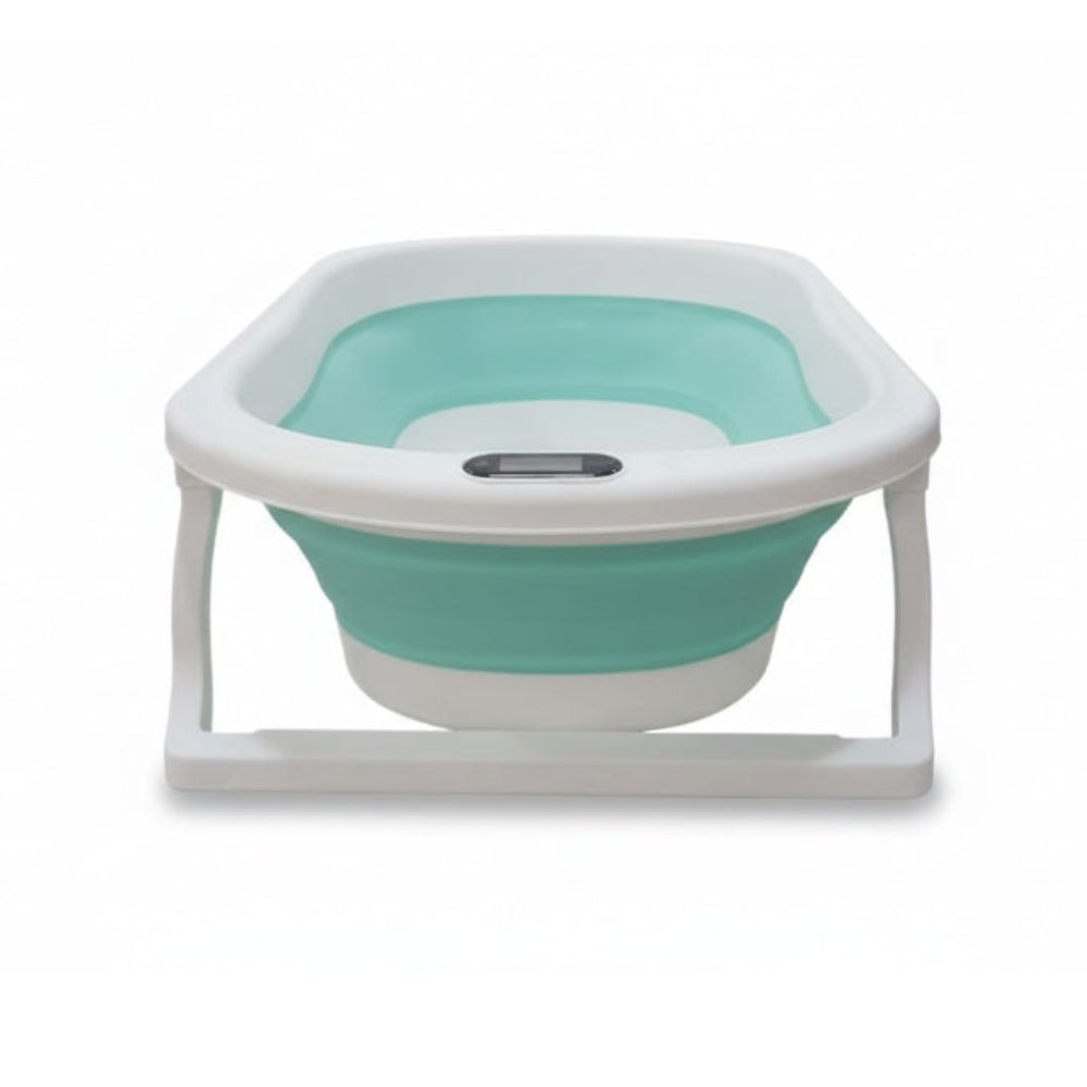 Silicone Baby Bathtub with Thermometer – Green