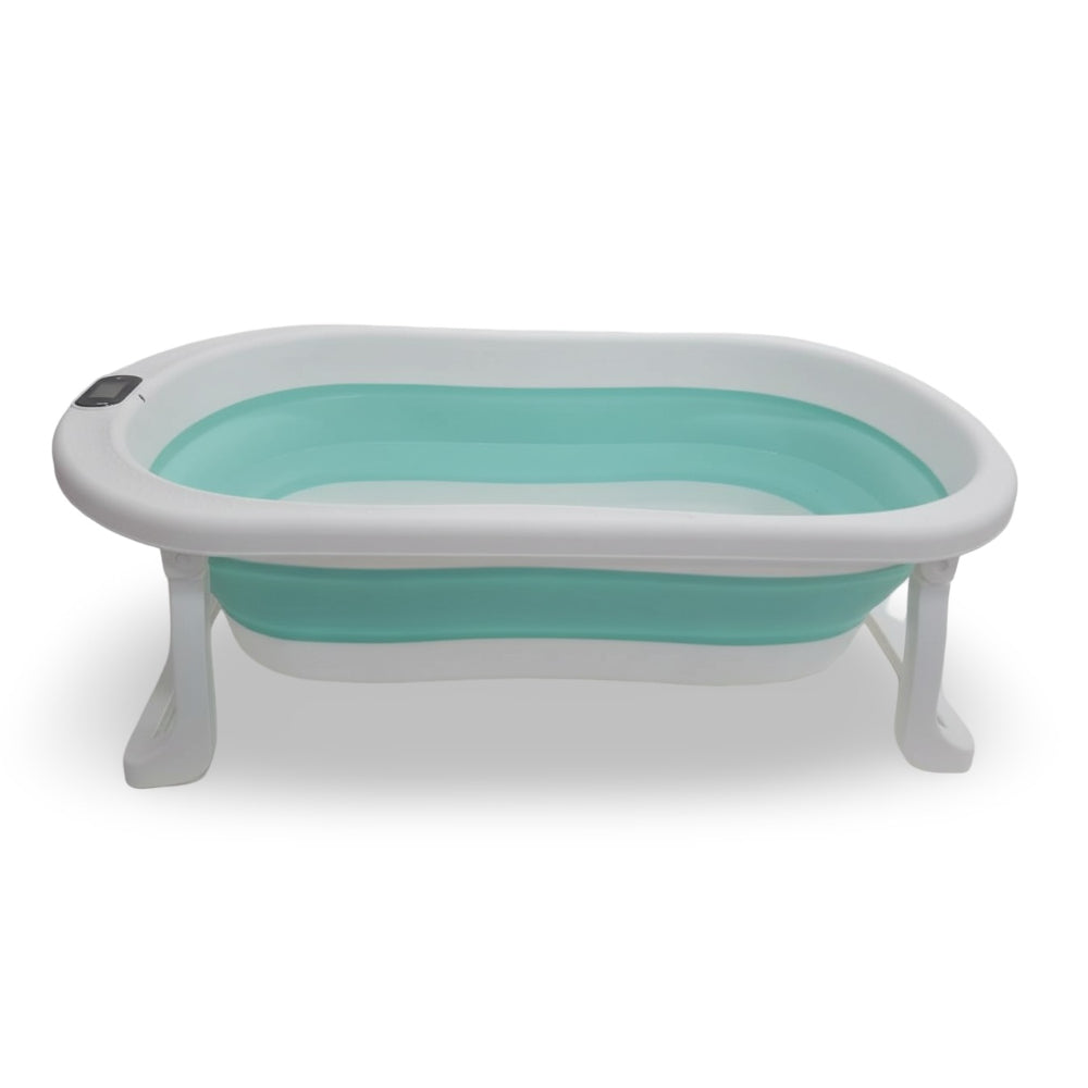 Silicone Baby Bathtub with Thermometer – Green