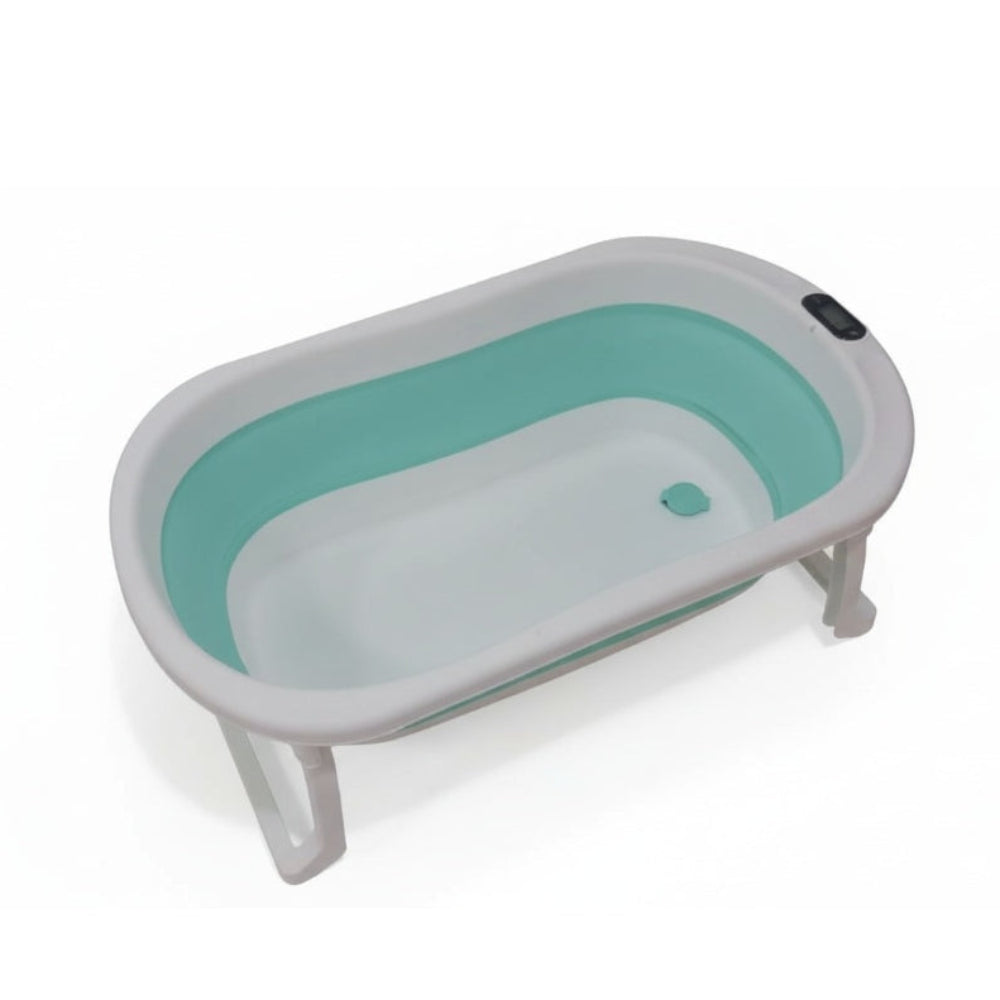 Silicone Baby Bathtub with Thermometer – Green