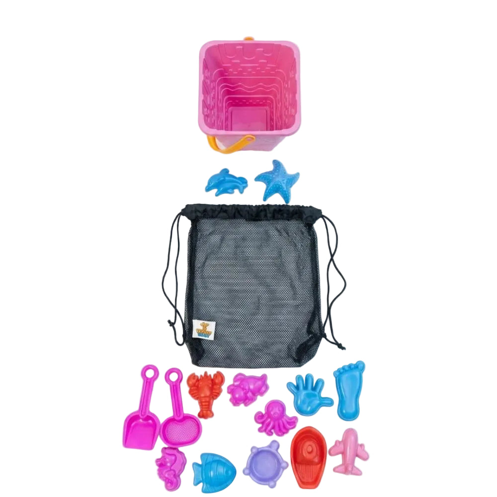 Toffee Multicolor Plastic Beach Sand Toy Set – Fuchsia