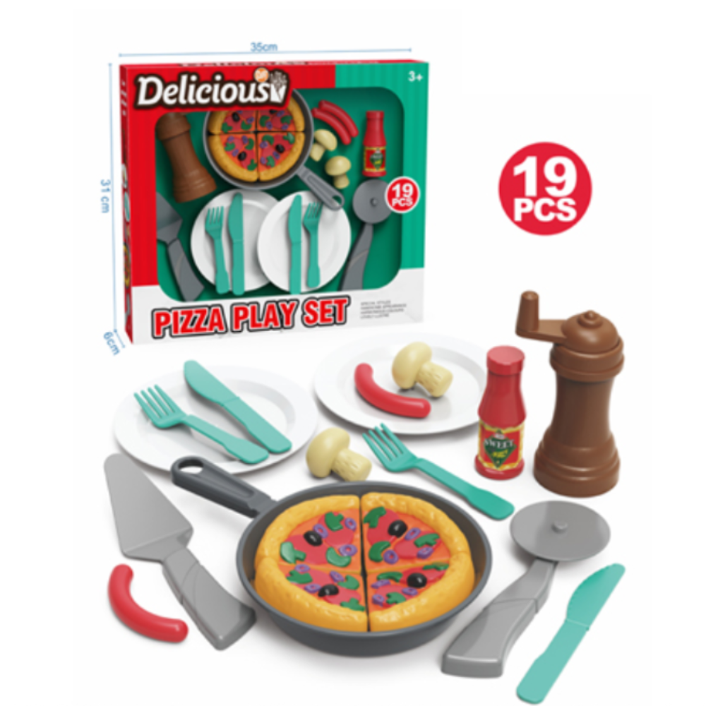 "Delicious" Pizza Play Set – 19 Pcs - Toys - OKO