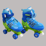 Adjustable Roller Skate Shoes 2-Rows 4-Wheels (Medium, Blue) - Ourkids - OKO