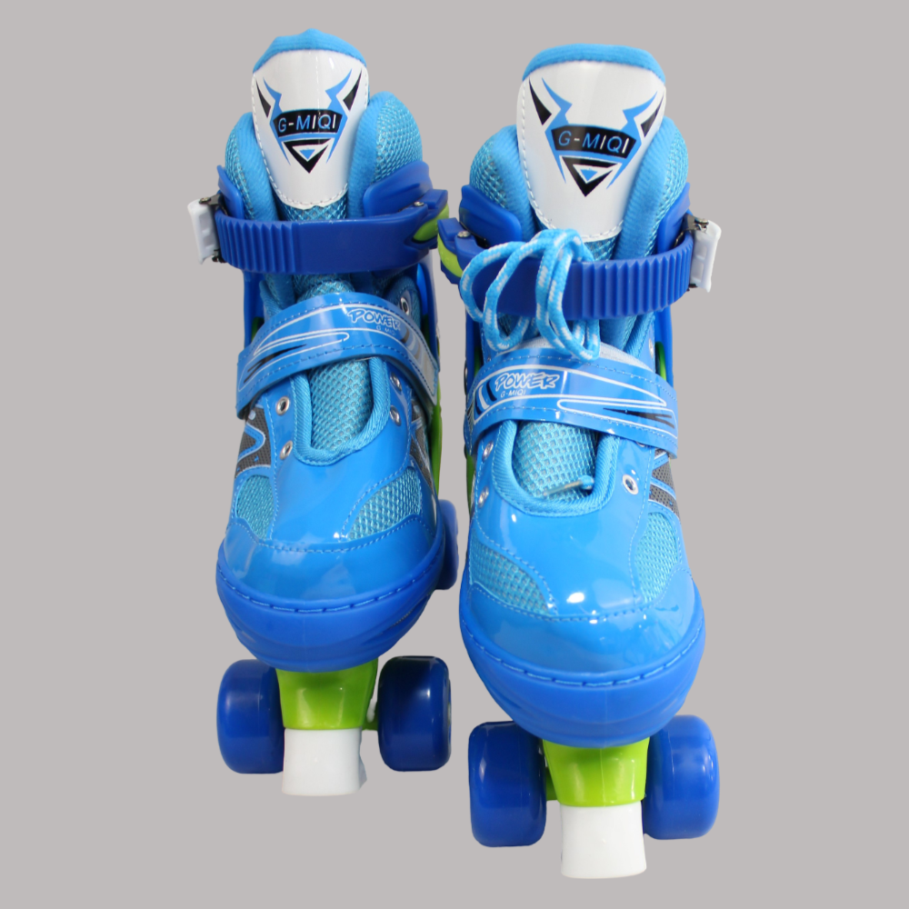 Adjustable Roller Skate Shoes 2-Rows 4-Wheels (Medium, Blue) - Ourkids - OKO