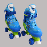 Adjustable Roller Skate Shoes 2-Rows 4-Wheels (Medium, Blue) - Ourkids - OKO