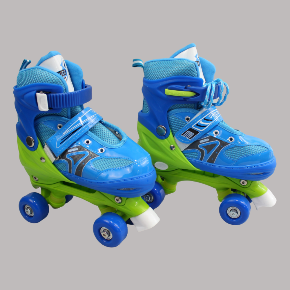 Adjustable Roller Skate Shoes 2-Rows 4-Wheels (Medium, Blue) - Ourkids - OKO