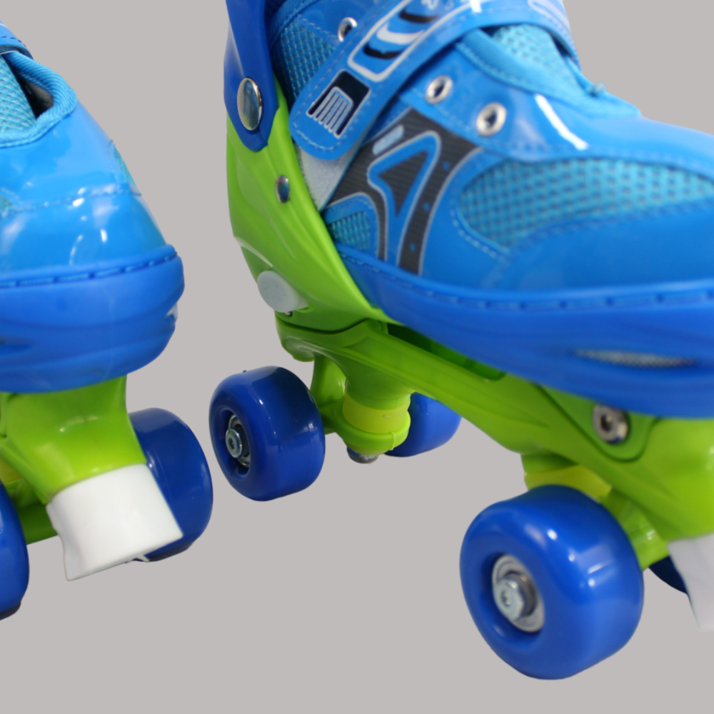 Adjustable Roller Skate Shoes 2-Rows 4-Wheels (Medium, Blue) - Ourkids - OKO