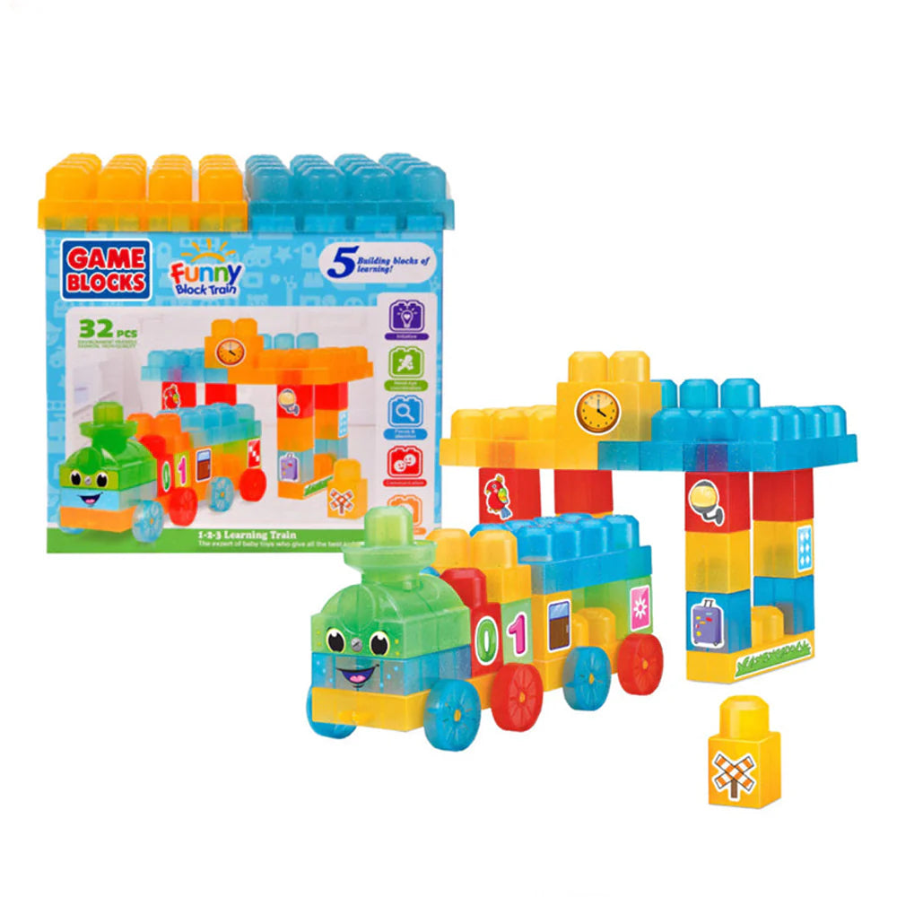 Funny Blocks Train Set – 62 Pcs