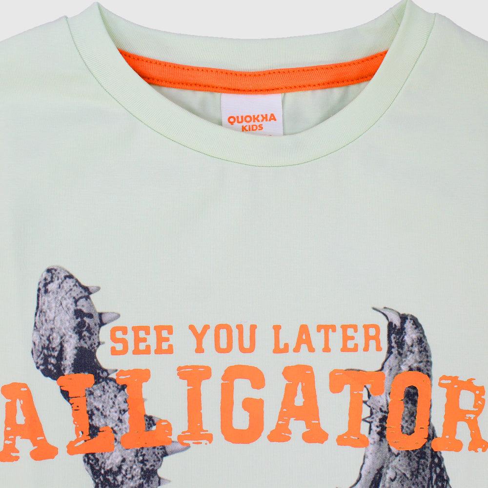 Alligator Short-Sleeved T-shirt - Ourkids - Quokka