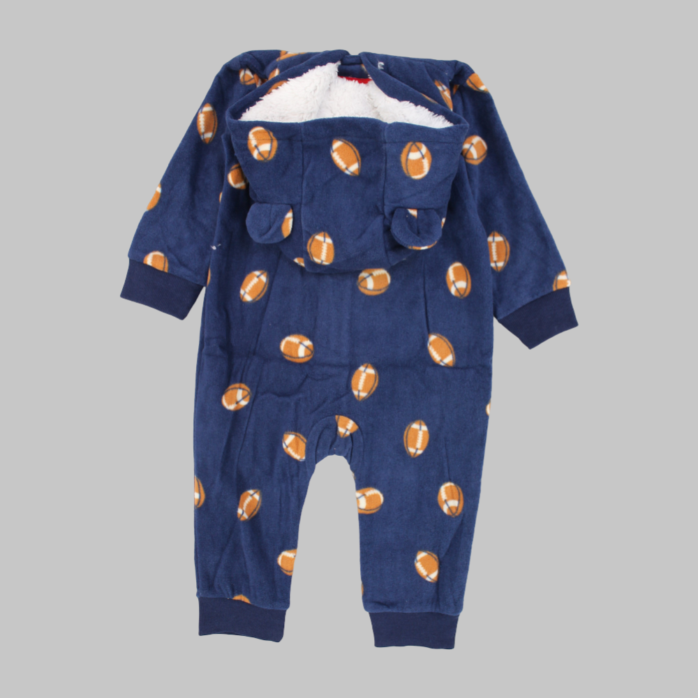 American Footballs Long-Sleeved Hooded Footless Onesie - Ourkids - Carter's