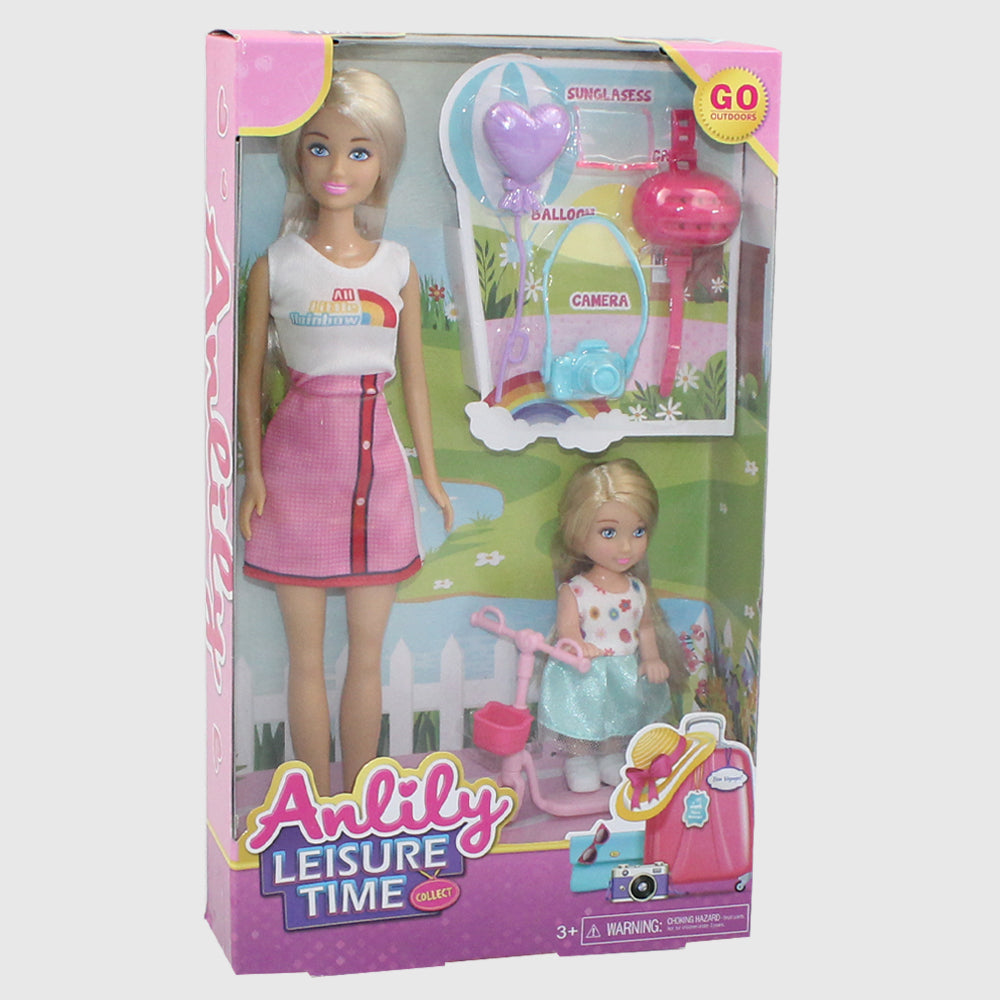 ANLILY CHILDREN'S DOLLS MOTHER AND DAUGHTER BLONDE HAIR SCOOTER - Ourkids - Anlily