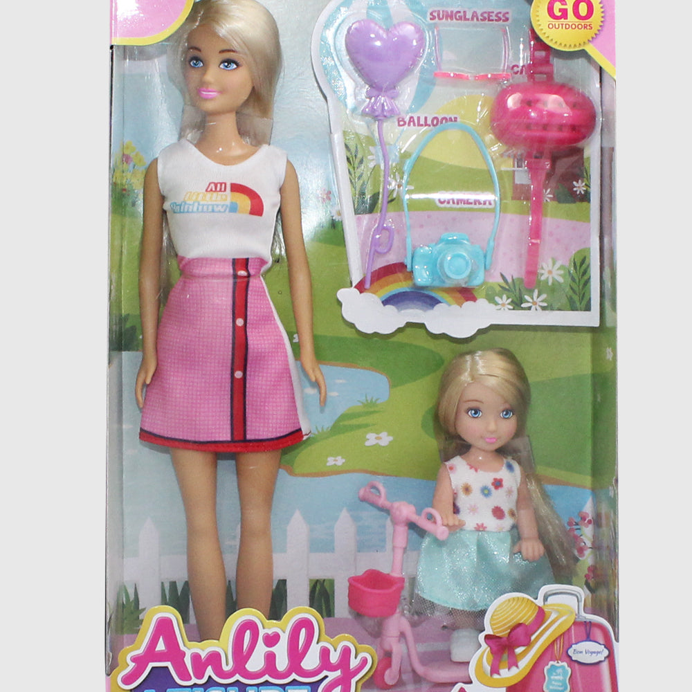 ANLILY CHILDREN'S DOLLS MOTHER AND DAUGHTER BLONDE HAIR SCOOTER - Ourkids - Anlily