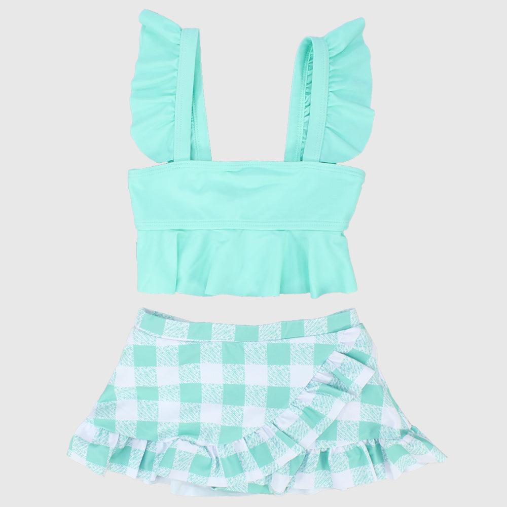 Aqua Checkered Bikini - Ourkids - Danda