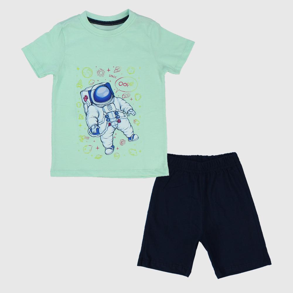 Astronaut Short-Sleeved Pajama - Ourkids - Rosso