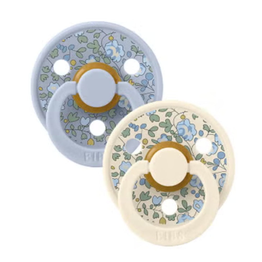 BIBS x Liberty Pacifier Colour 2 Pack Chloe Meadow Latex Size 2 Ivory Mix