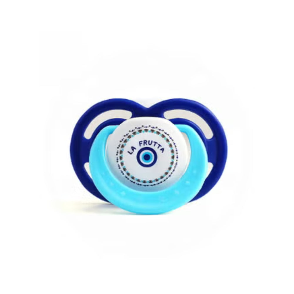 La Frutta Round Pacifier with Protective Cover – Blue (6-18m) - Baby Essentials
