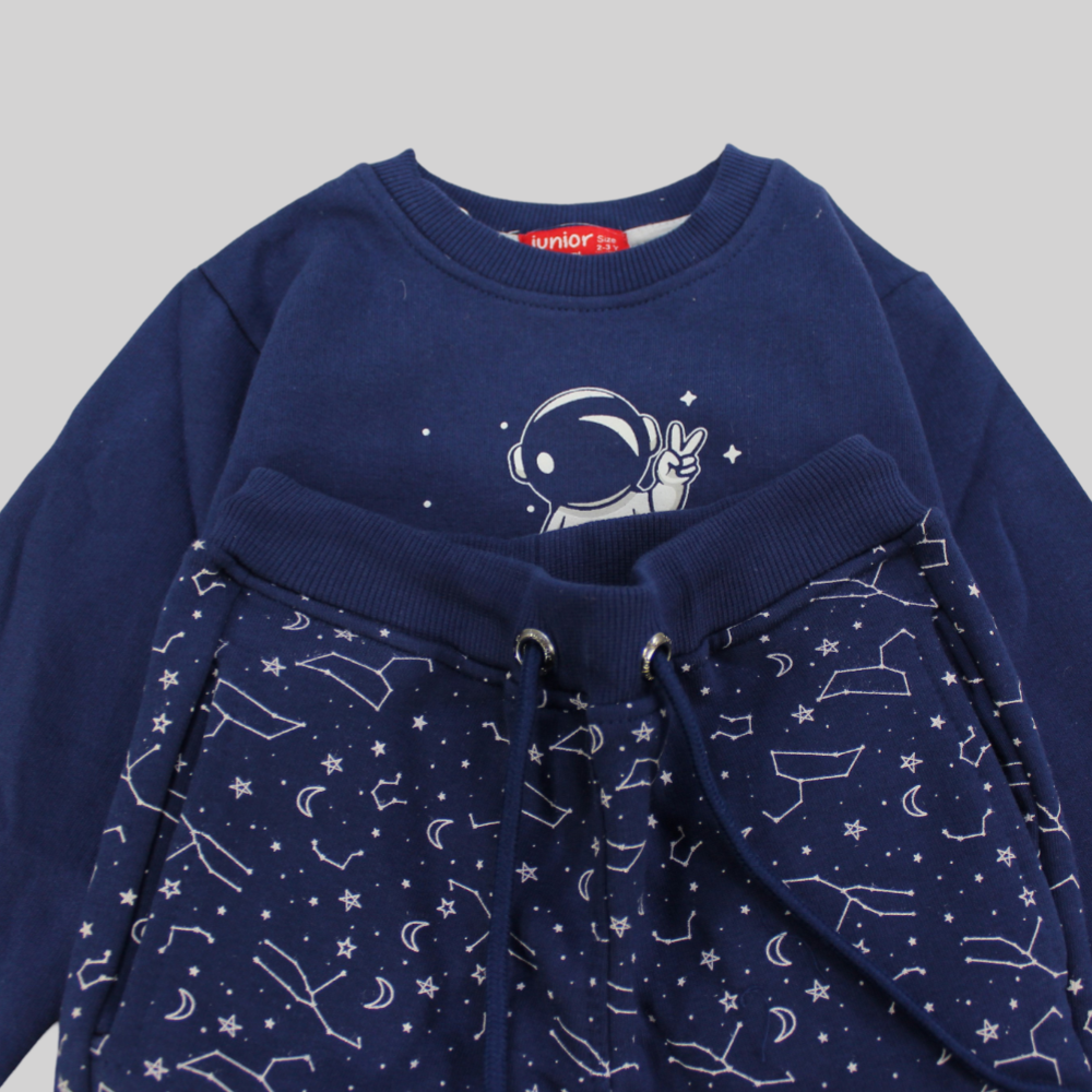 Baby Astronaut Long-Sleeved Fleeced Pajama - Ourkids - Junior