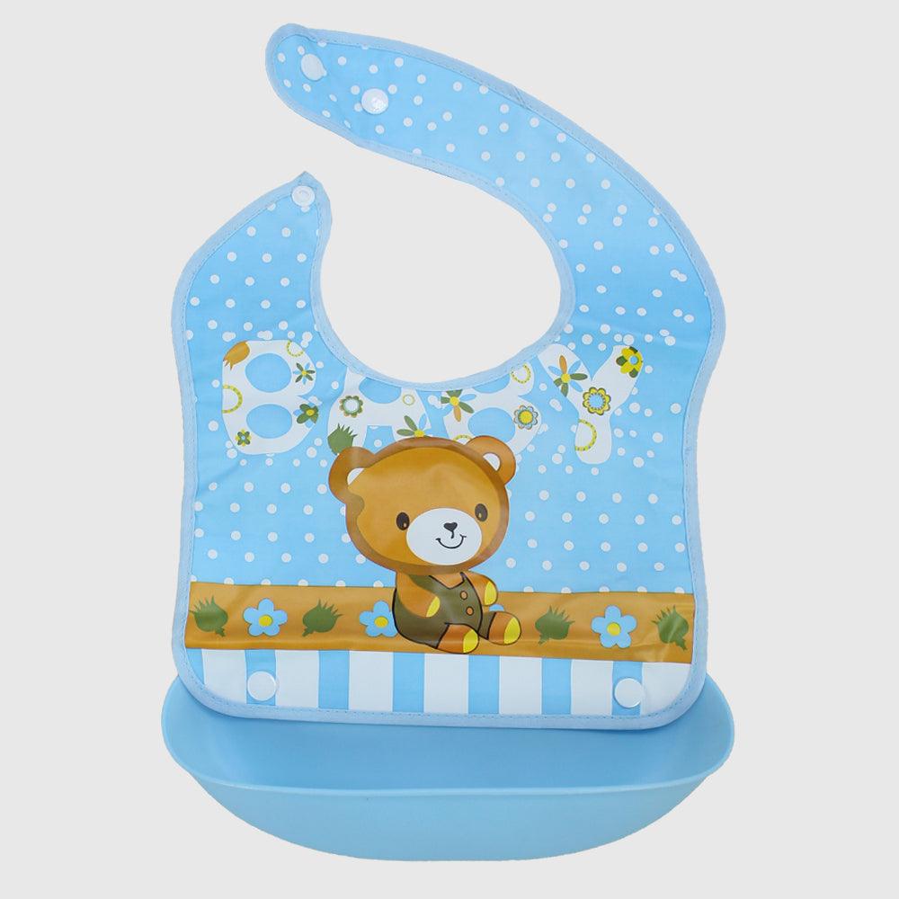 Baby Bear Bib With Silicone Pocket - Ourkids - Bella Bambino