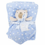 Baby Bear Blue Baby Blanket - Ourkids - Bubble Boom