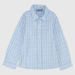 Baby Blue Checkered Long-Sleeved Shirt - Ourkids - Pompelo