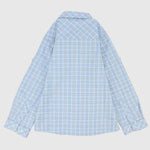 Baby Blue Checkered Long-Sleeved Shirt - Ourkids - Pompelo