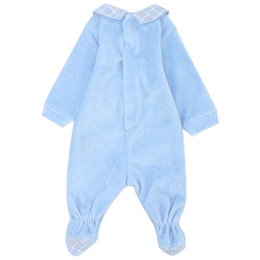 Baby Blue Choo-Choo Train Baby Footie - Ourkids - Pompelo