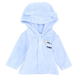 Baby Blue Long-Sleeved Velvet Hooded Pajama - Ourkids - Ourkids