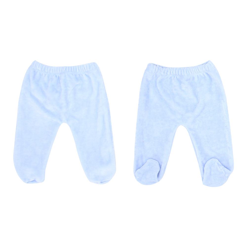 Baby Blue Long-Sleeved Velvet Hooded Pajama - Ourkids - Ourkids