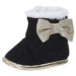 Baby Girls' Shoes (Gold Bow) - Ourkids - LEOMIL