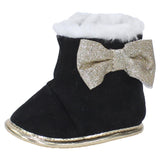 Baby Girls' Shoes (Gold Bow) - Ourkids - LEOMIL