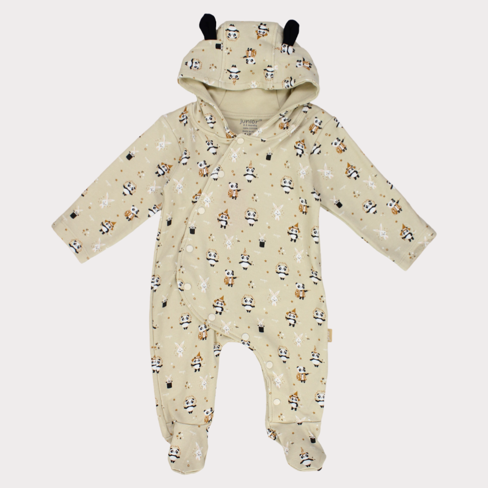 Baby Pandas Long-Sleeved Hooded Baby Footie - Ourkids - Junior