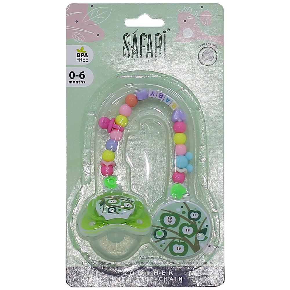 Baby Safari Soothers With Clip Chain, 0-6 M - Ourkids - Safari Baby