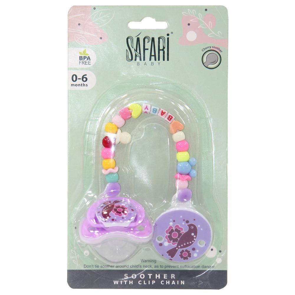 Baby Safari Soothers With Clip Chain, 0-6 M - Ourkids - Safari Baby