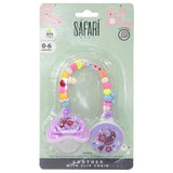 Baby Safari Soothers With Clip Chain, 0-6 M - Ourkids - Safari Baby