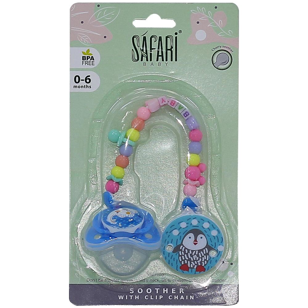 Baby Safari Soothers With Clip Chain, 0-6 M - Ourkids - Safari Baby