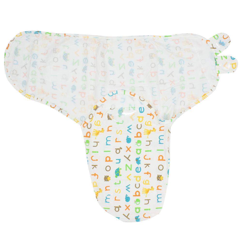 Baby Swaddle (White With Alphabet) - Ourkids - Bella Bambino