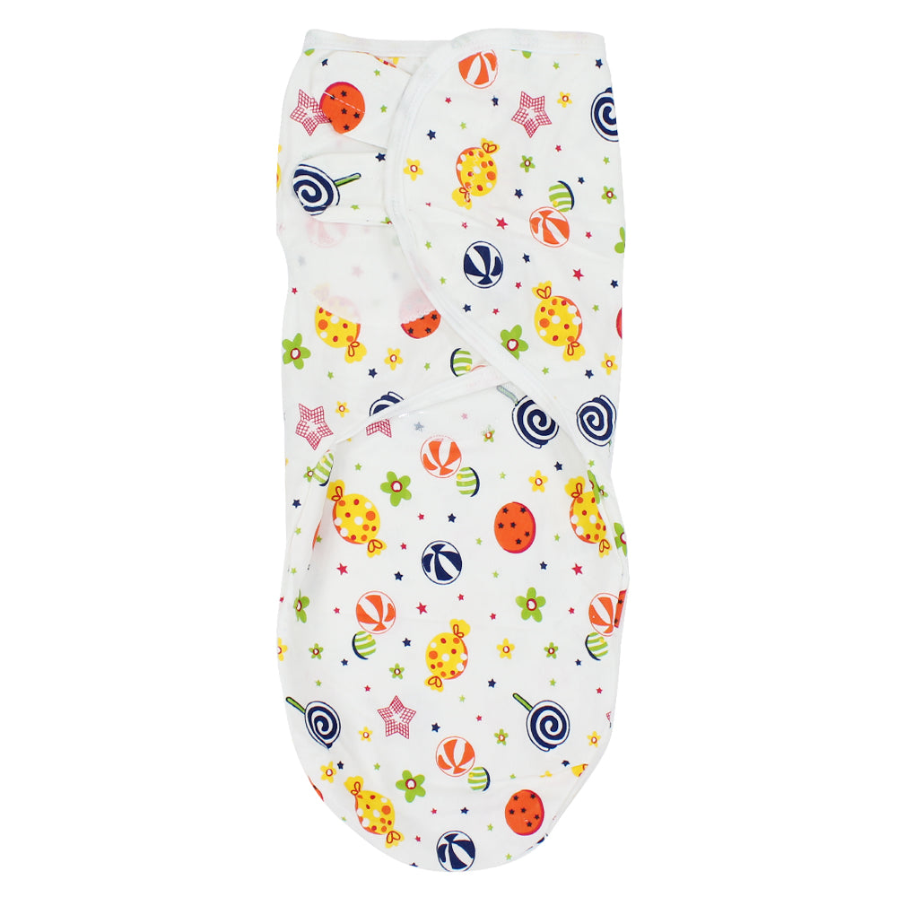 Baby Swaddle (White With Candies) - Ourkids - Bella Bambino