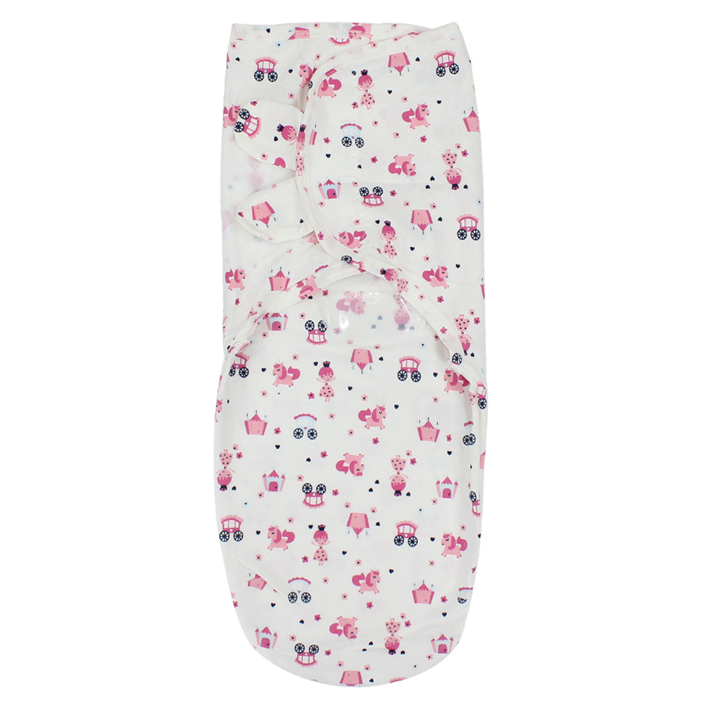 Baby Swaddle (White With Circus Designs) - Ourkids - Bella Bambino