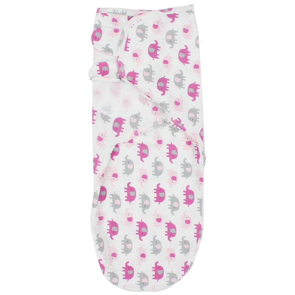 Baby Swaddle (White With Elephants) - Ourkids - Bella Bambino