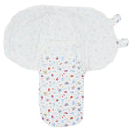 Baby Swaddle (White With Kiddy Designs) - Ourkids - Bella Bambino