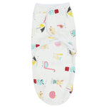 Baby Swaddle (White With Kiddy Designs) - Ourkids - Bella Bambino