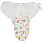 Baby Swaddle (White With Monkeys & Elephants) - Ourkids - Bella Bambino