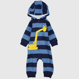 Baby Tiger On A Tractor Hooded Footless Onesie - Ourkids - Carter's