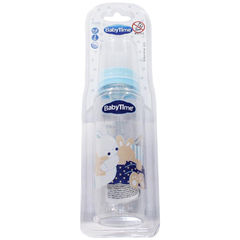 Baby Time Baby Glass Feeding Bottle 250ml - Ourkids - Baby Time