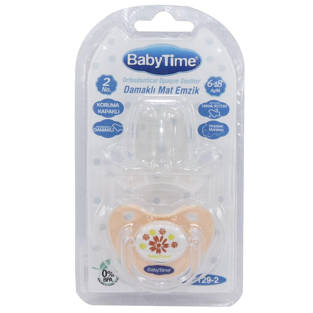 Baby Time Baby Silicone Orthodontic Opaque Soother With Cap No:2 - Ourkids - Baby Time