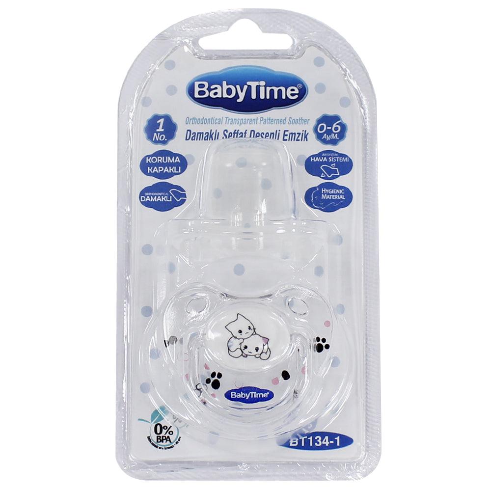 Baby Time Baby Silicone Orthodontic Patterned Soother With Cap No:1 - Ourkids - Baby Time